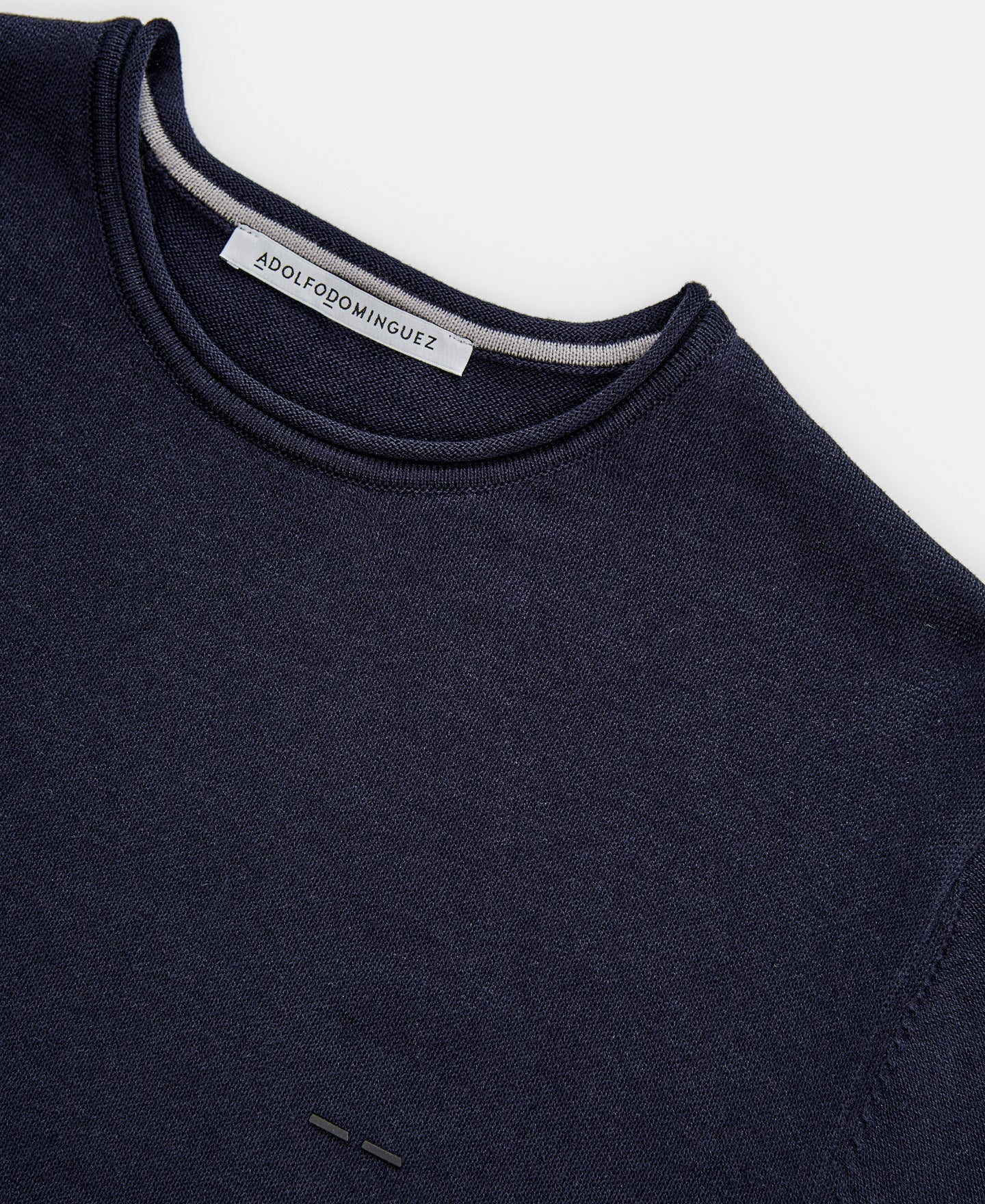 Navy Blue Organic Cotton Crew Collar Sweater