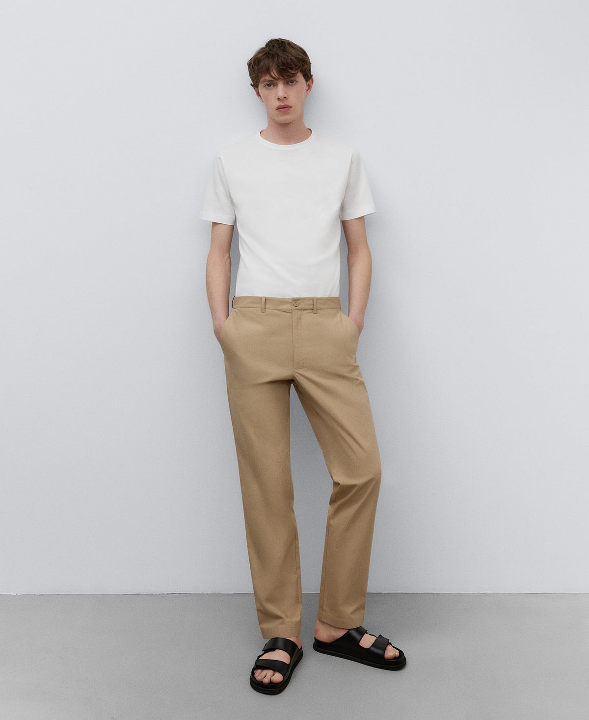 Natural Cotton Poplin Trousers