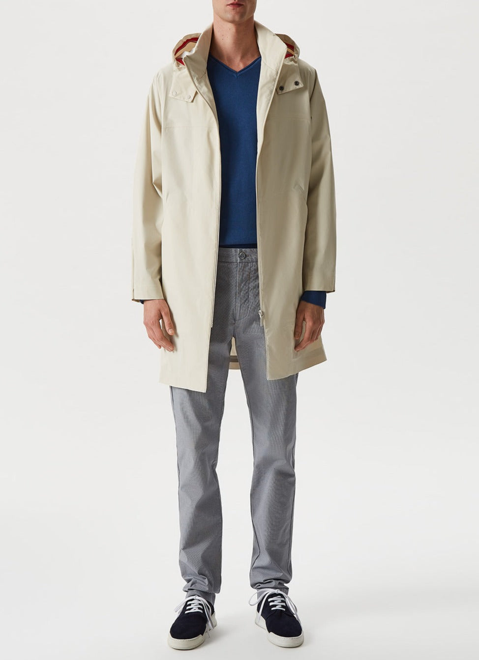 Navy Blue/White Speckled Stretch Trousers