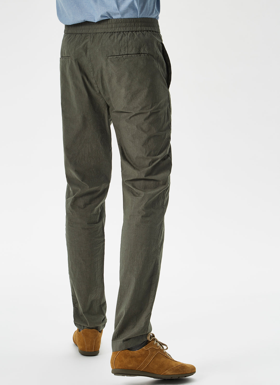 Ike Green Elasticc Waist Cotton Trousers
