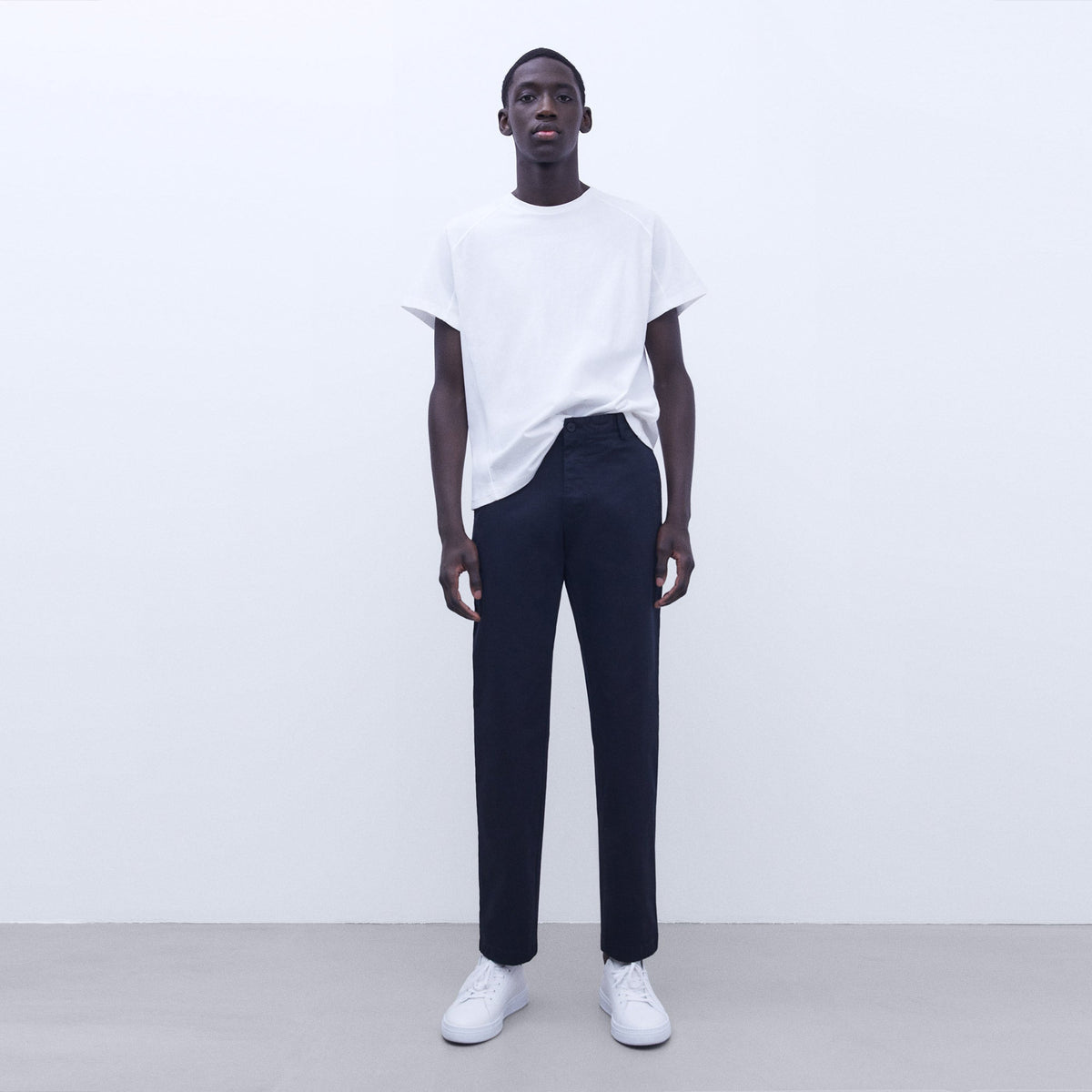 Black Twill Chino Trousers