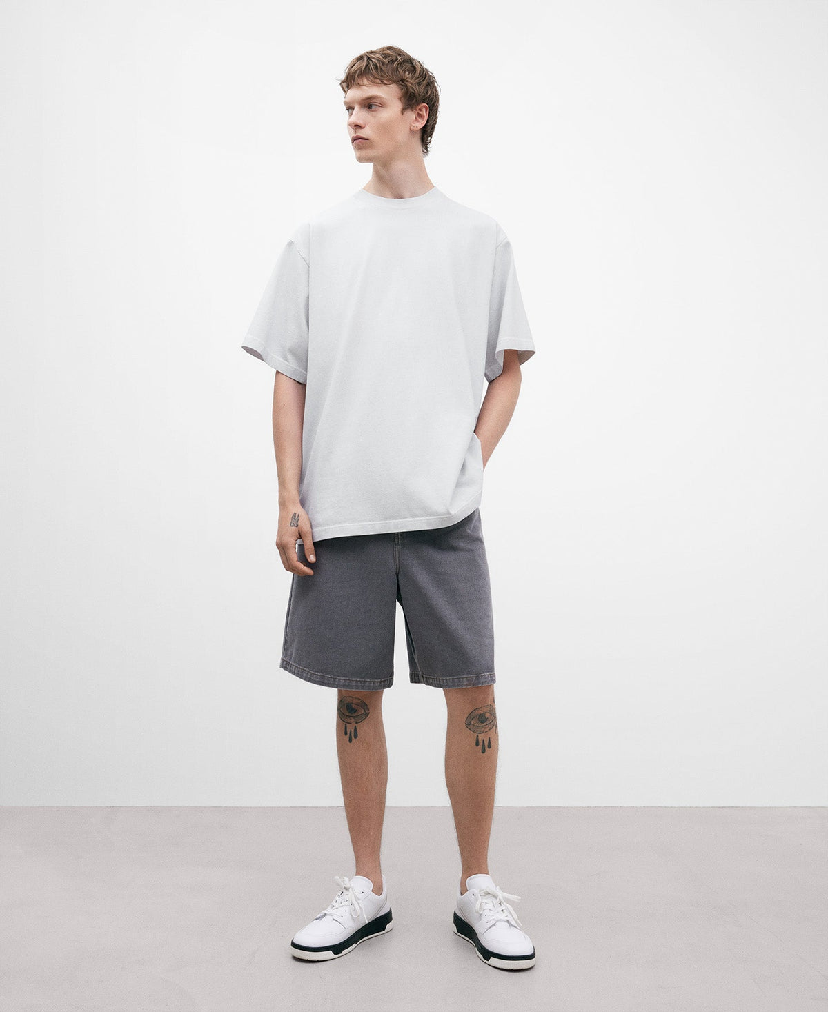 Grey Cotton T-Shirt For Men
