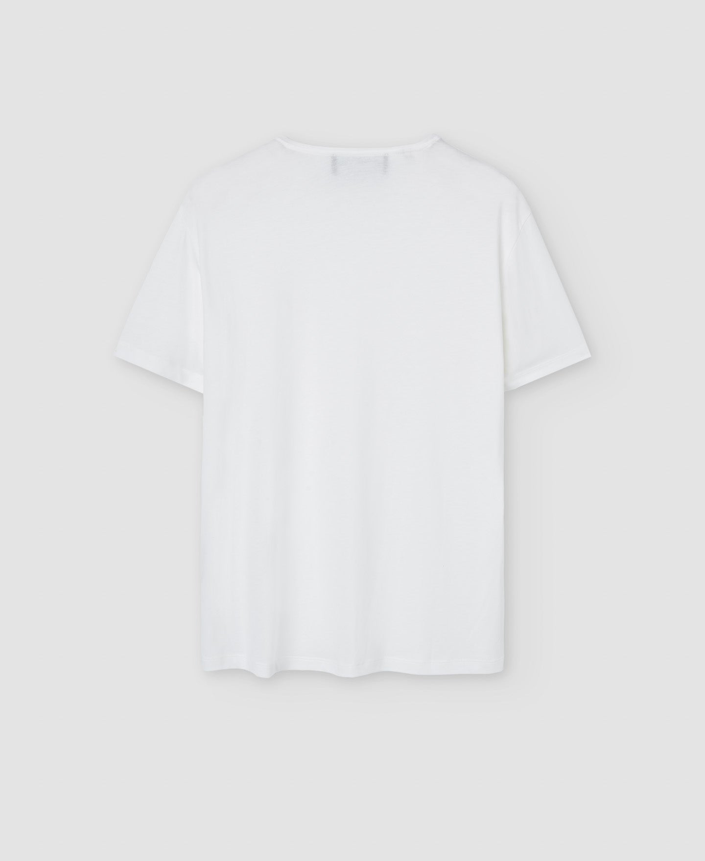 White Lyocell Crew Neck T-Shirt.