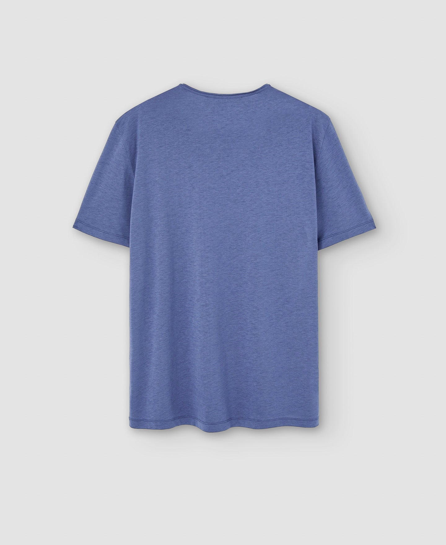 Blue Lyocell Crew Neck T-Shirt