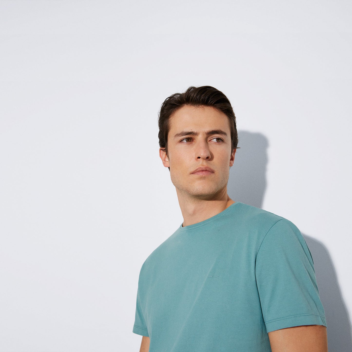Topaz Blue Short-Sleeved Cotton T-Shirt