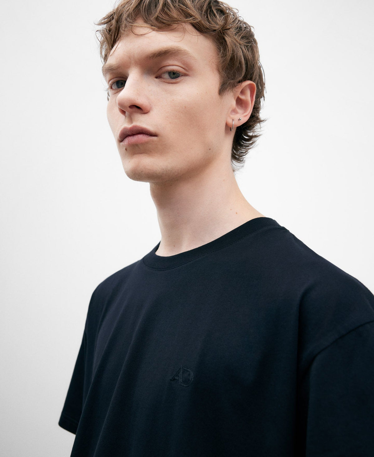 Mercerised Cotton Oversized T-Shirt in Black
