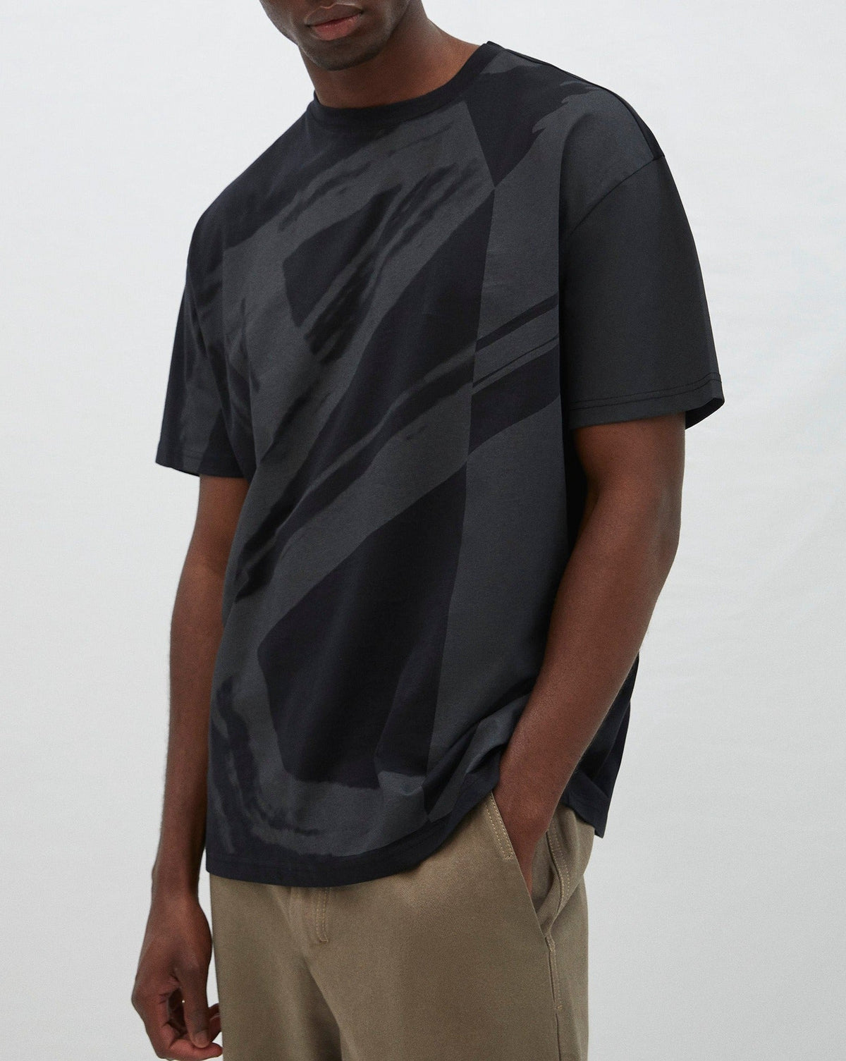 Black Organic Cotton Printed T-Shirt