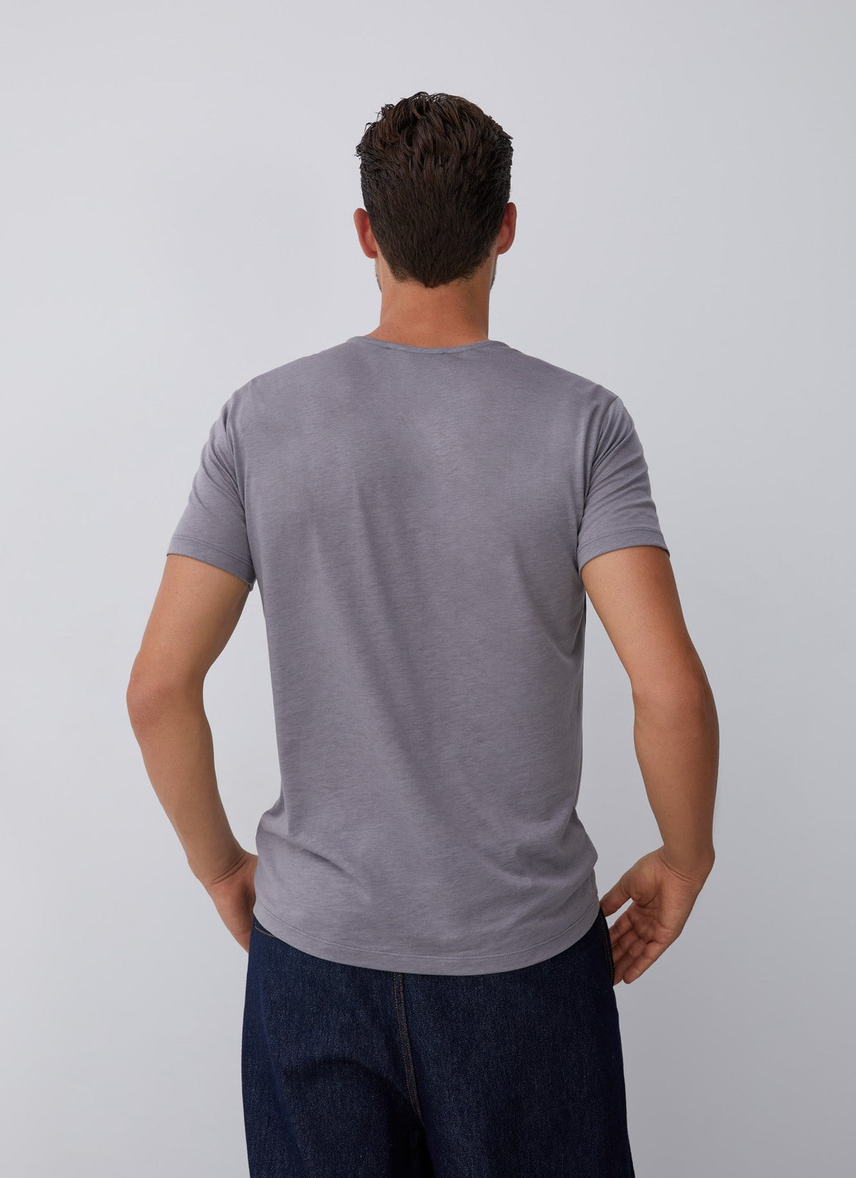 Grey Lyocell And Cotton T-Shirt