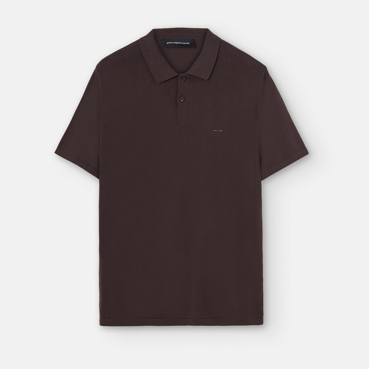 Chesnut Brown Two Button Polo Shirt In Cotton