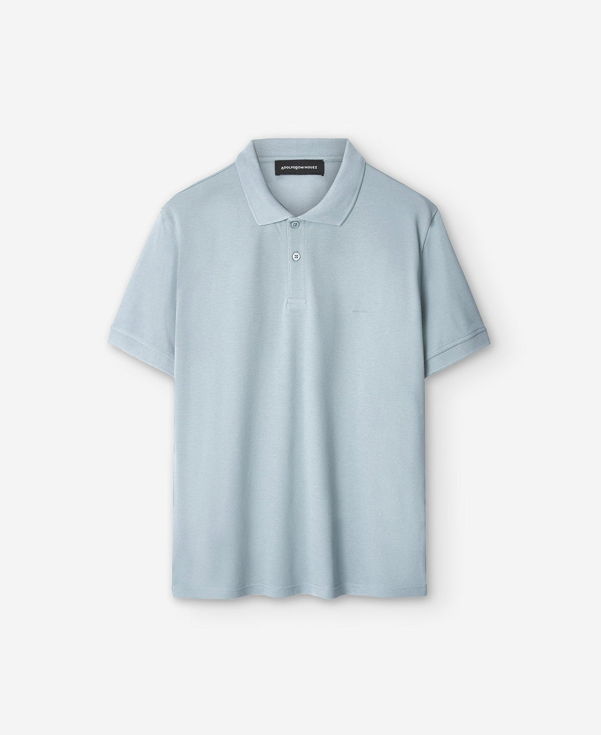 Light Blue Cotton Piqué Polo Shirt For Men
