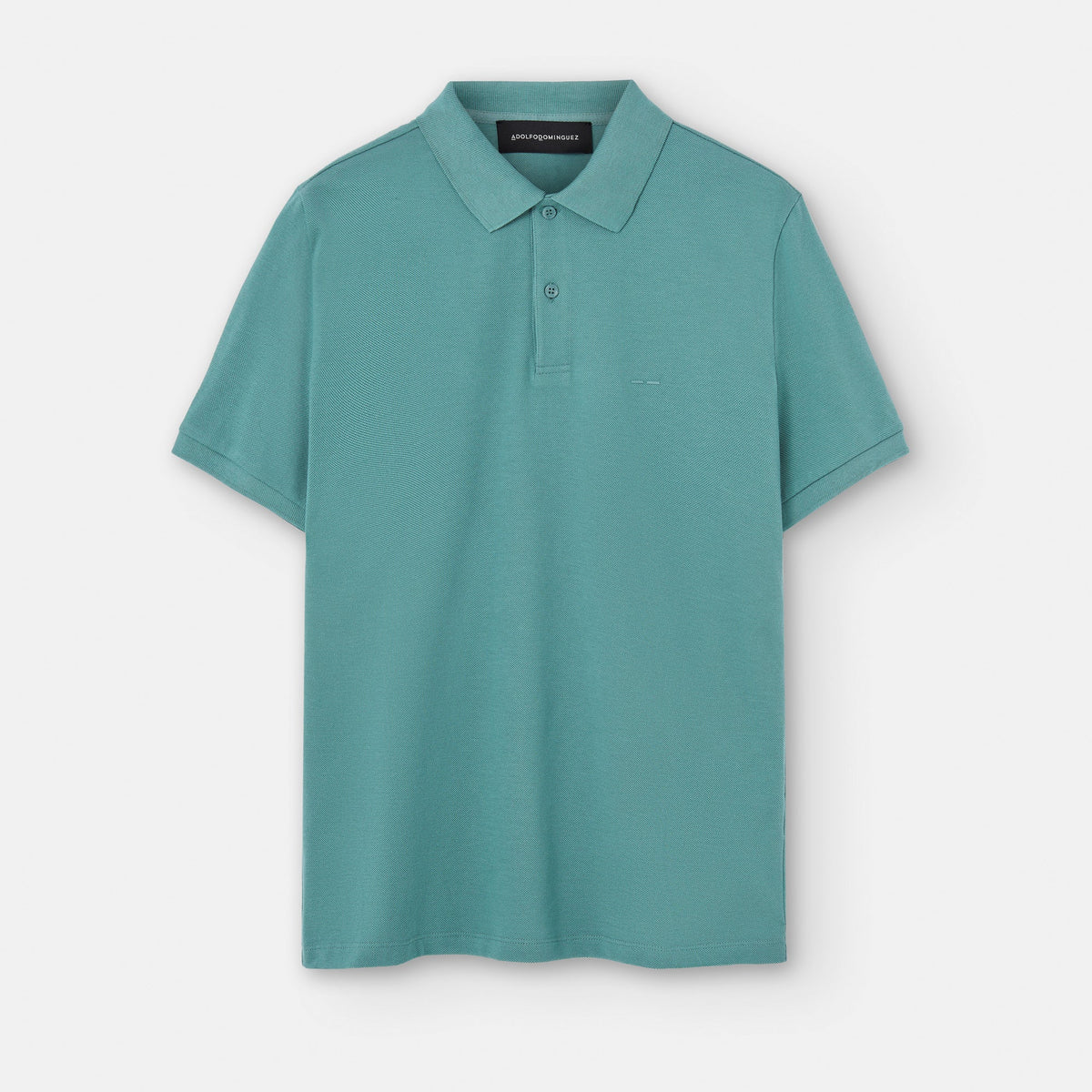 Topaz Blue Cotton Pique Two Button Polo Shirt