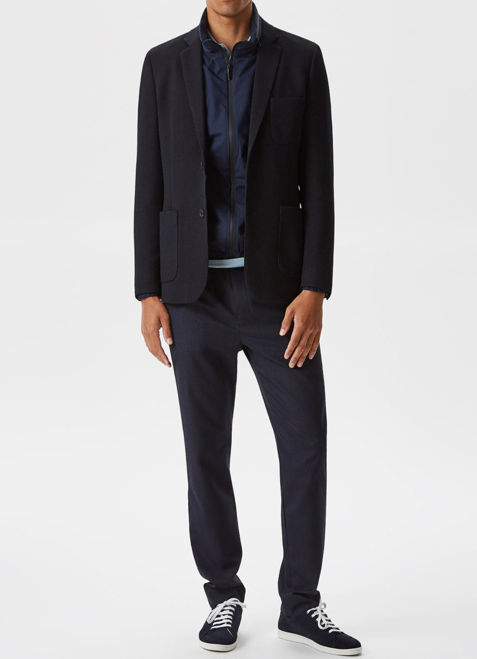 Grey Cotton Knit Polo Shirt