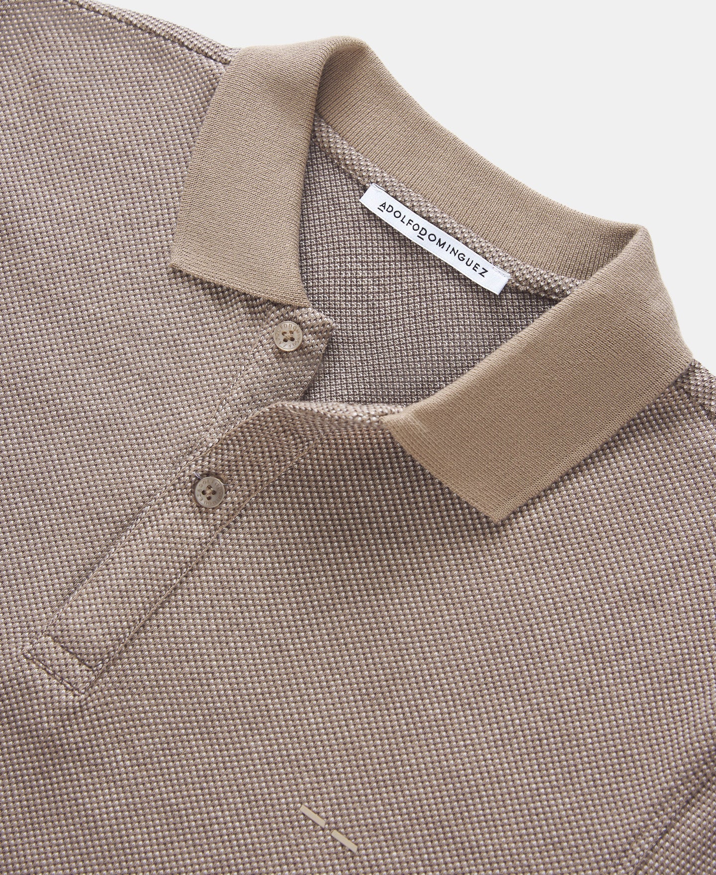 Brown/Ecru Cotton Jersey Polo Shirt