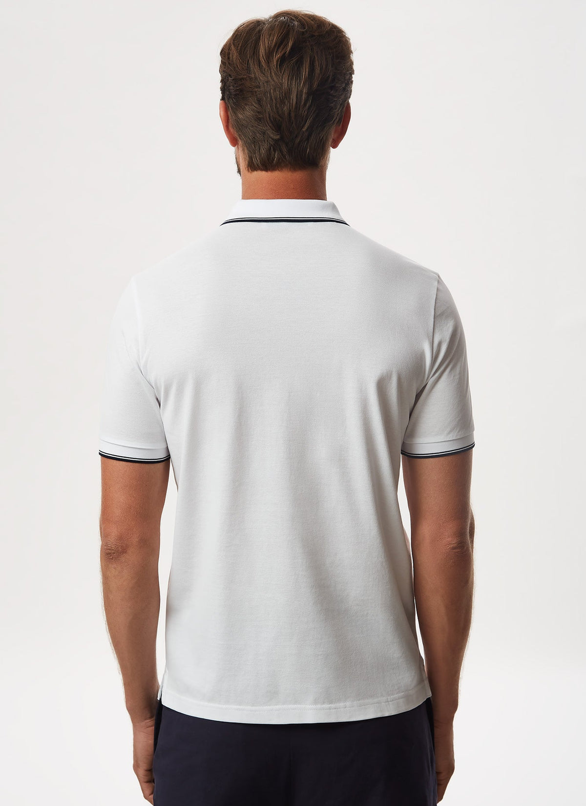 White Mercerised Cotton Polo Shirt With Zipper