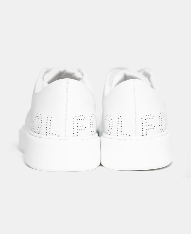 White Sneakers With Die-Cut Logo