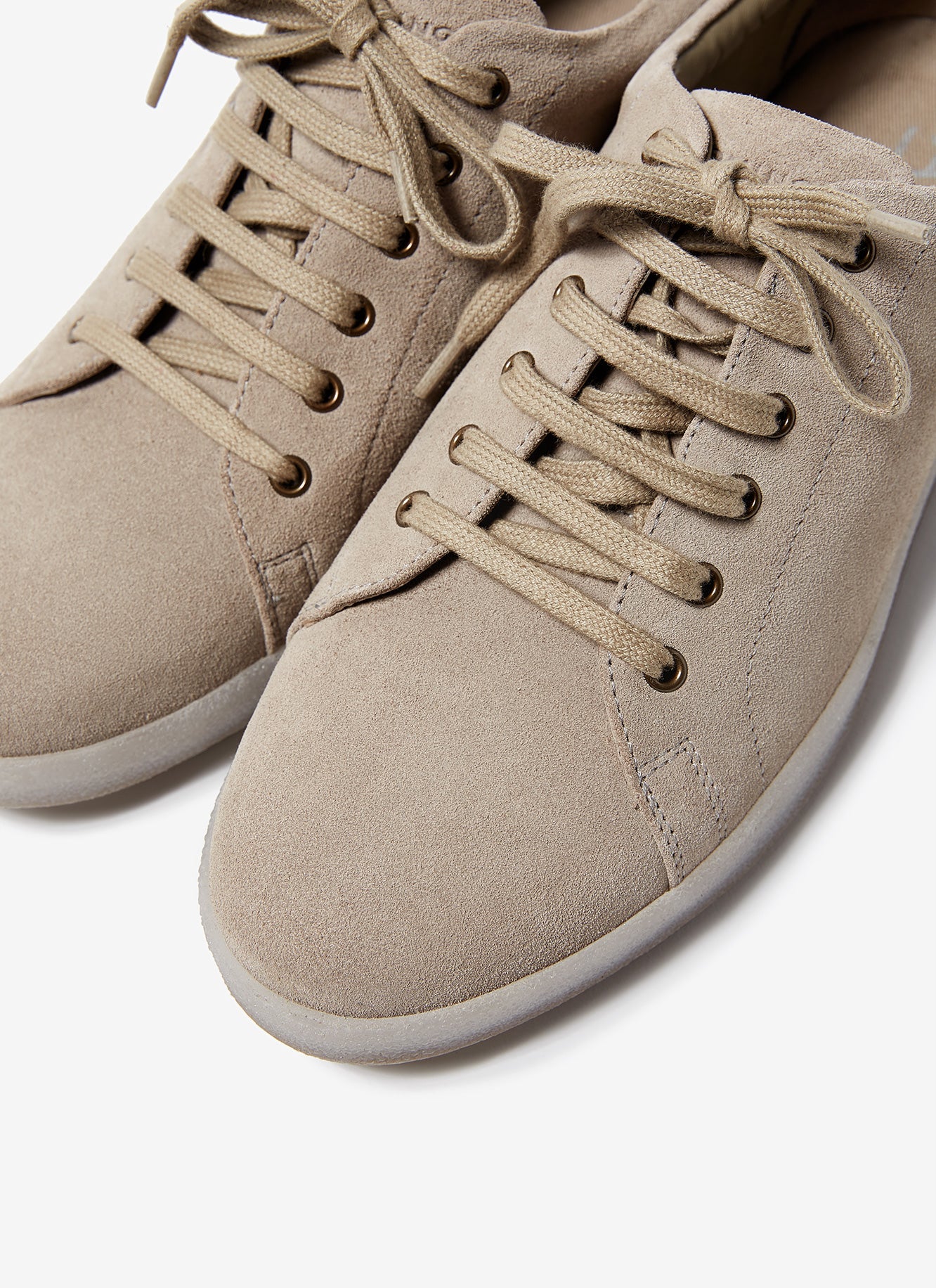 Stone Suede Sneakers With Rubber Sole