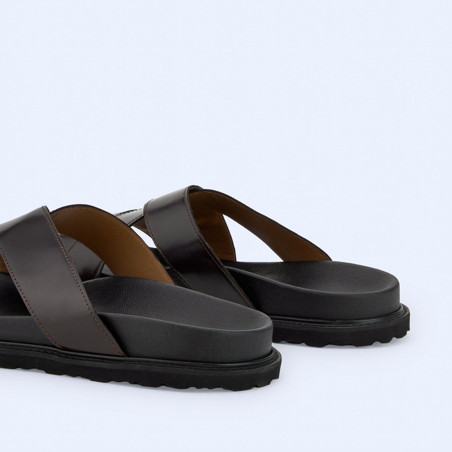 Braided Leather Sandal - Brown