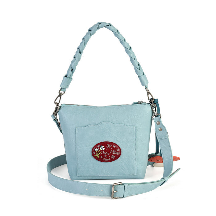 Vendula London Fairy Village Pippa Bag – back with embossed badge and external pocket