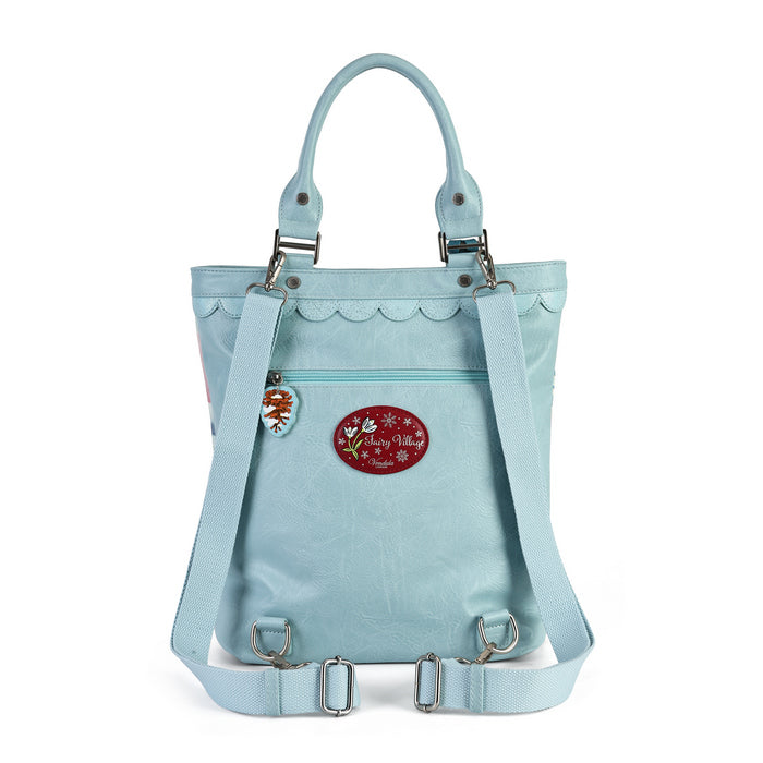 Vendula London Fairy Village Anouk Bag – back, backpack straps and embossed badge