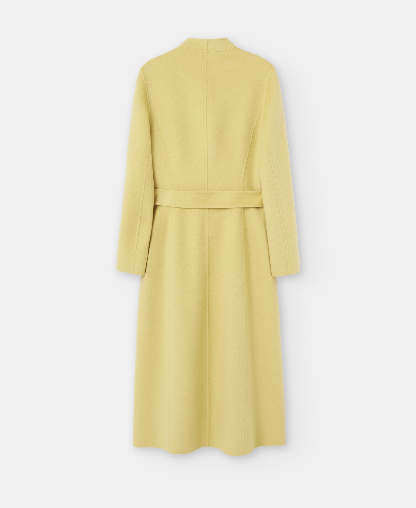 Lemon Yellow Double Face Wool V-Neckline Coat
