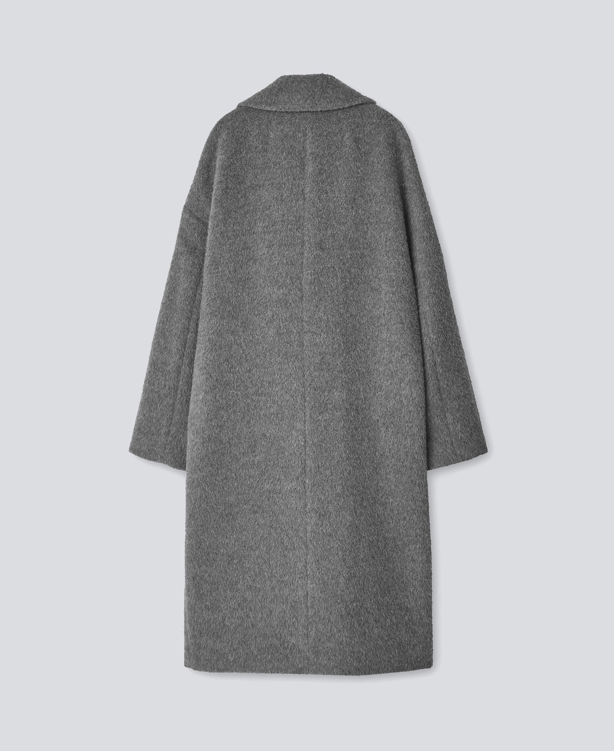 Grey Alpaca Woven Coat For Women
