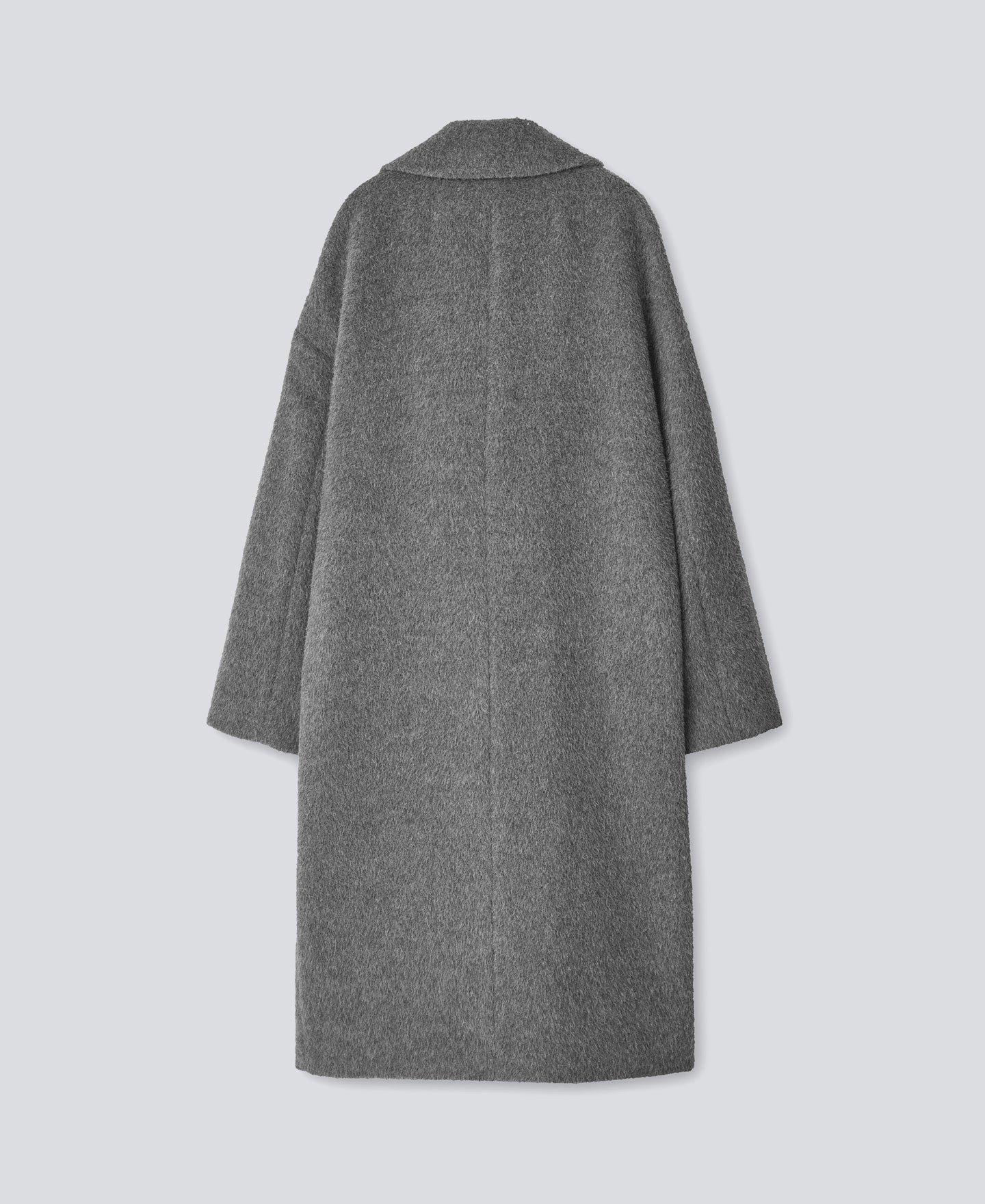 Grey Alpaca Woven Coat For Women