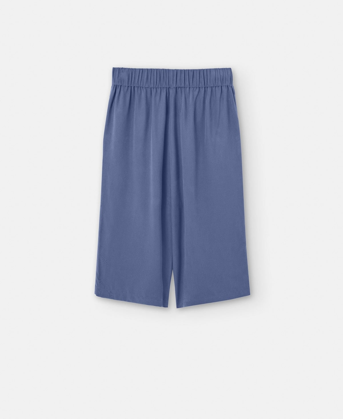 Grey/Blue Tencel™ Lyocell Flowing Bermuda Shorts