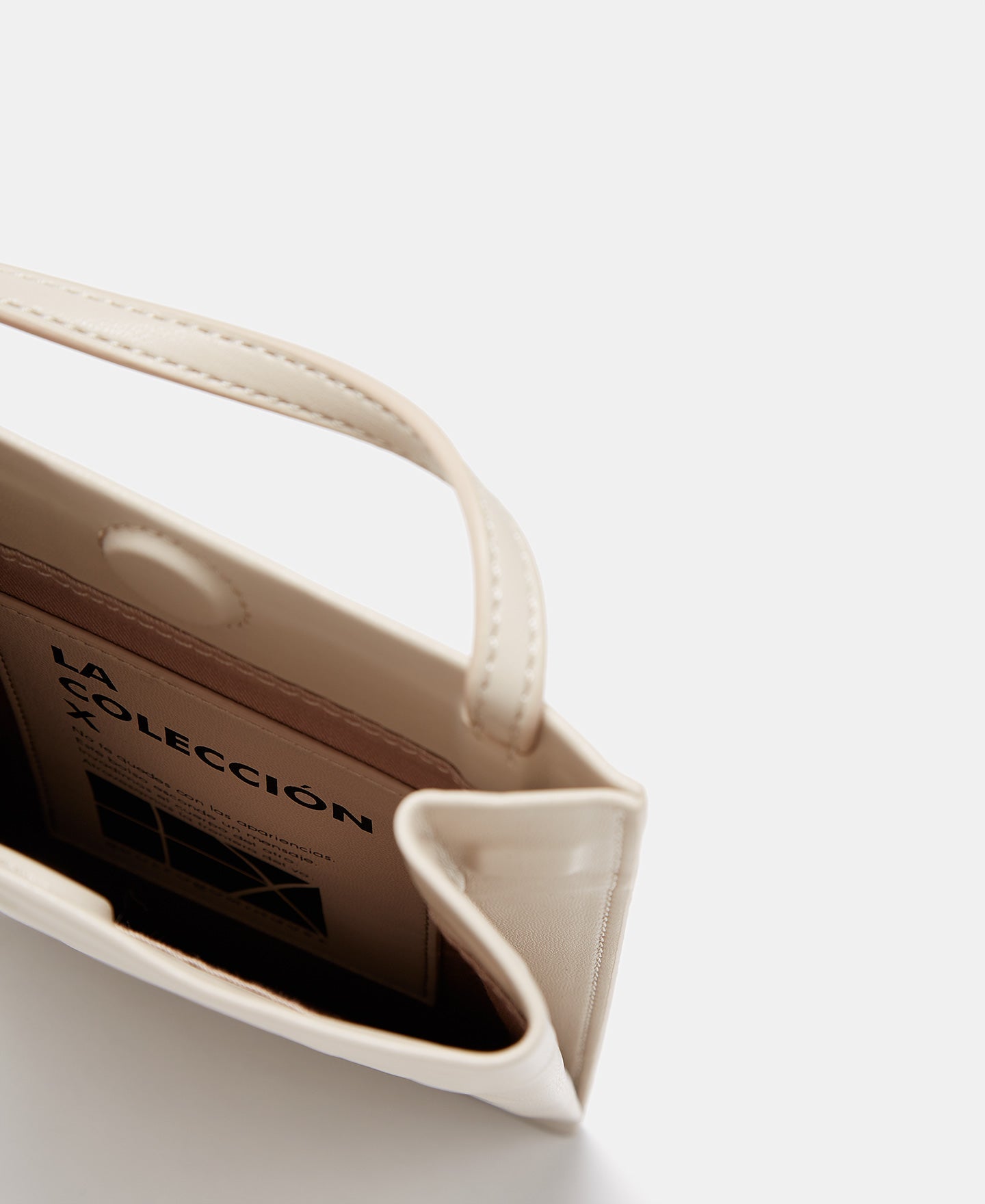 Beige Geometric Drawing Mini Bag
