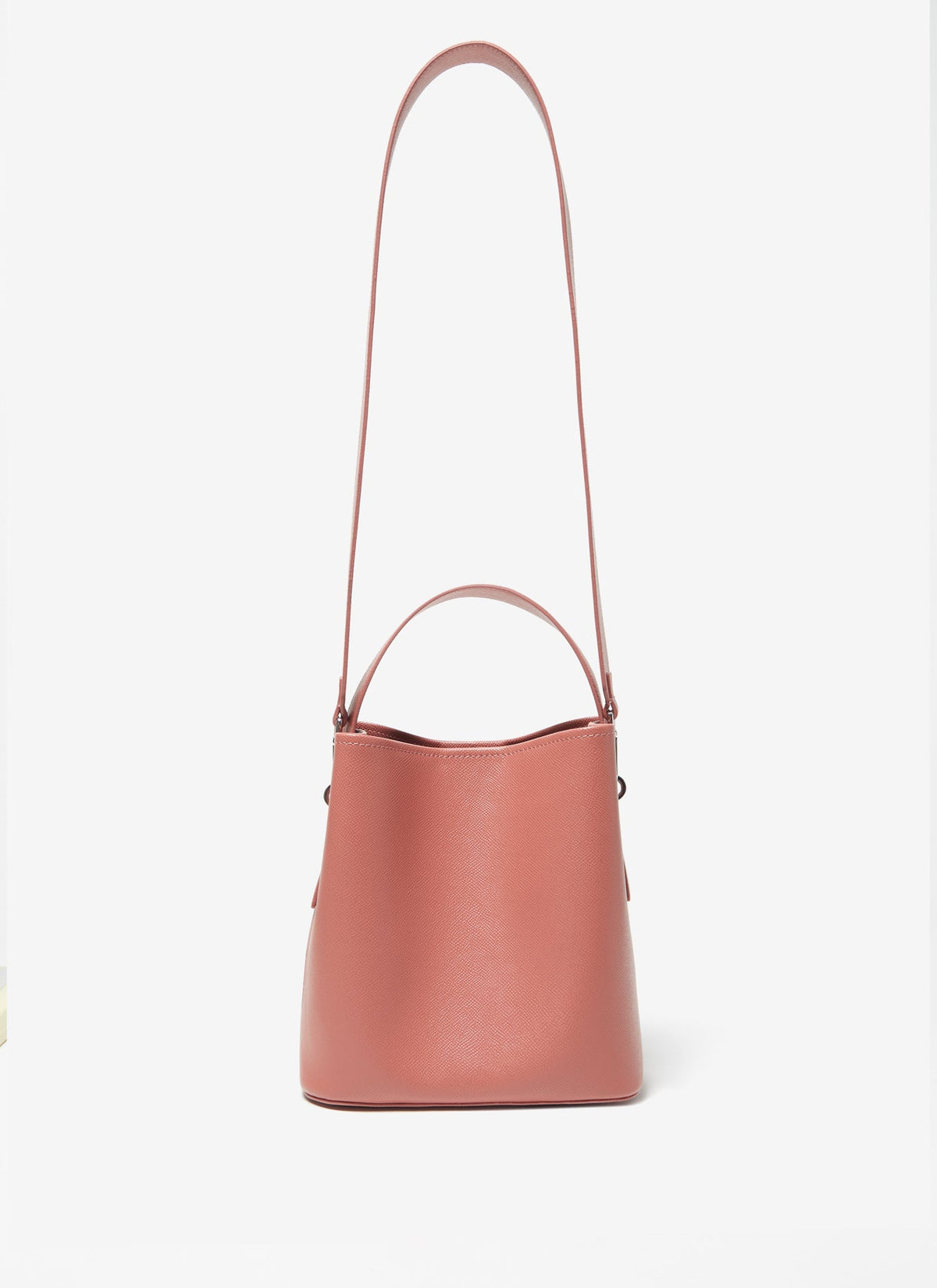 Pink Mini Vegan Saffiano Bucket Bag