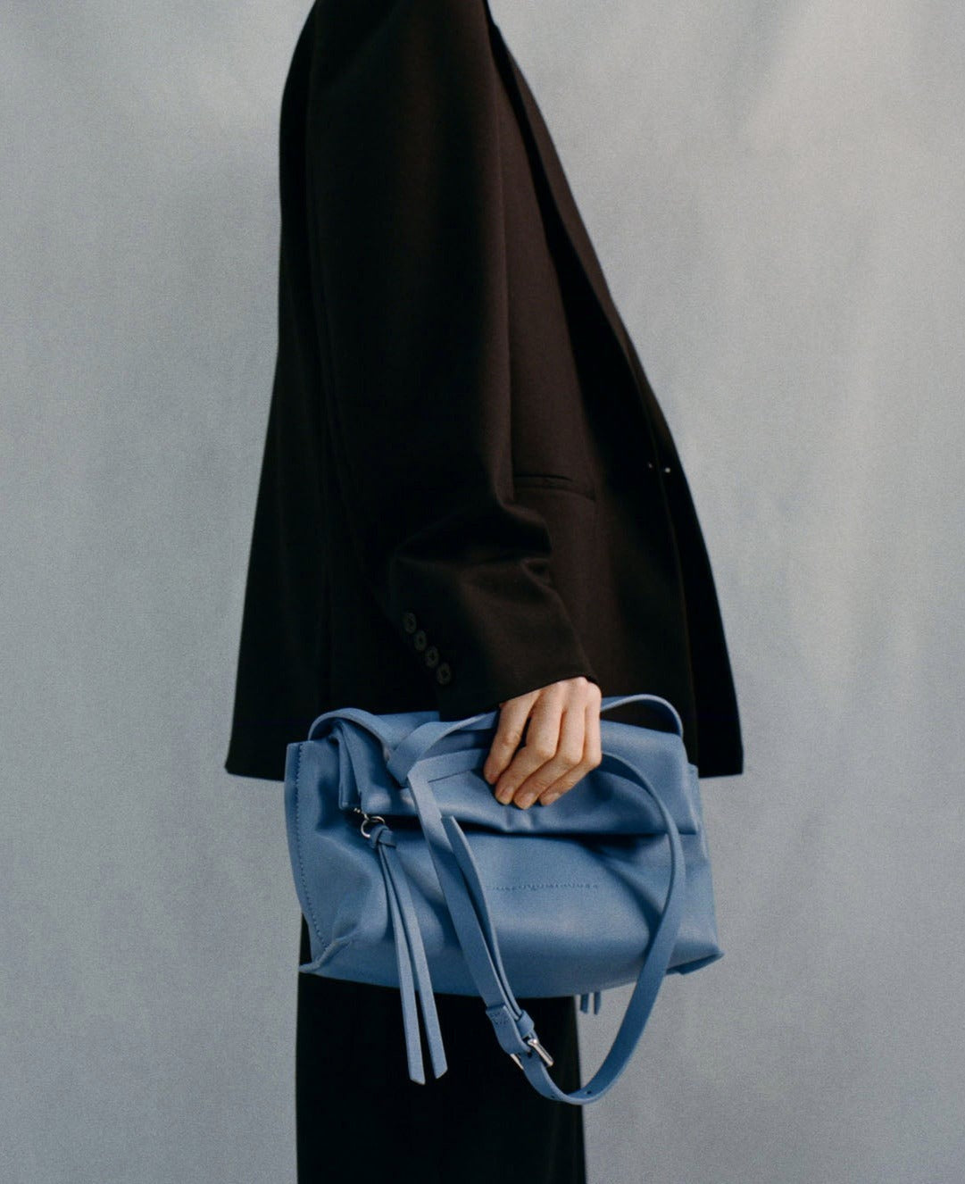 Blue Recycled Polyurethane Small Shoulder Bag