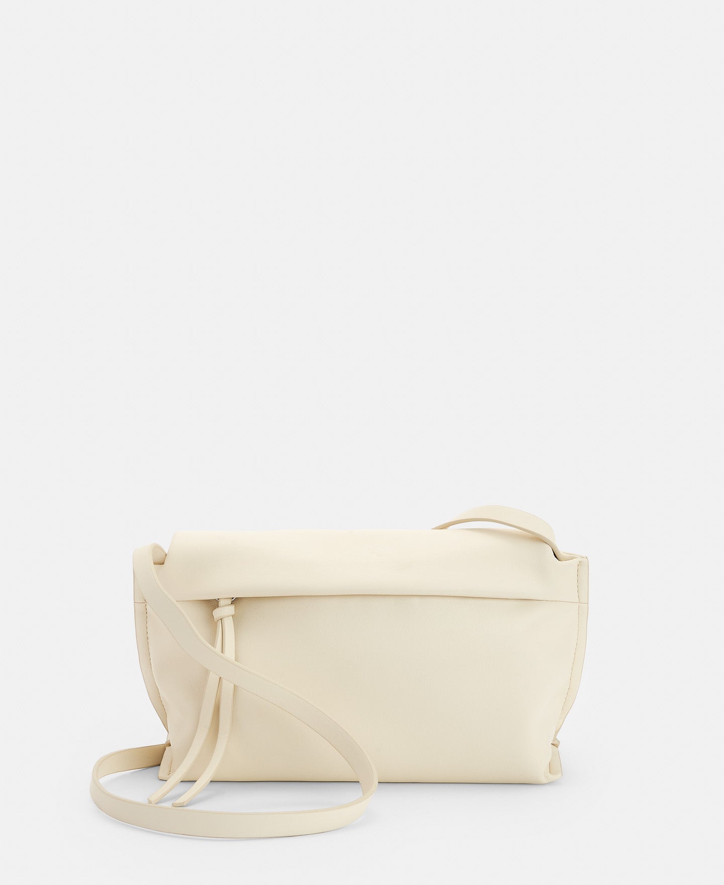 Recycled Polyurethane Small Shoulder Bag In Off White