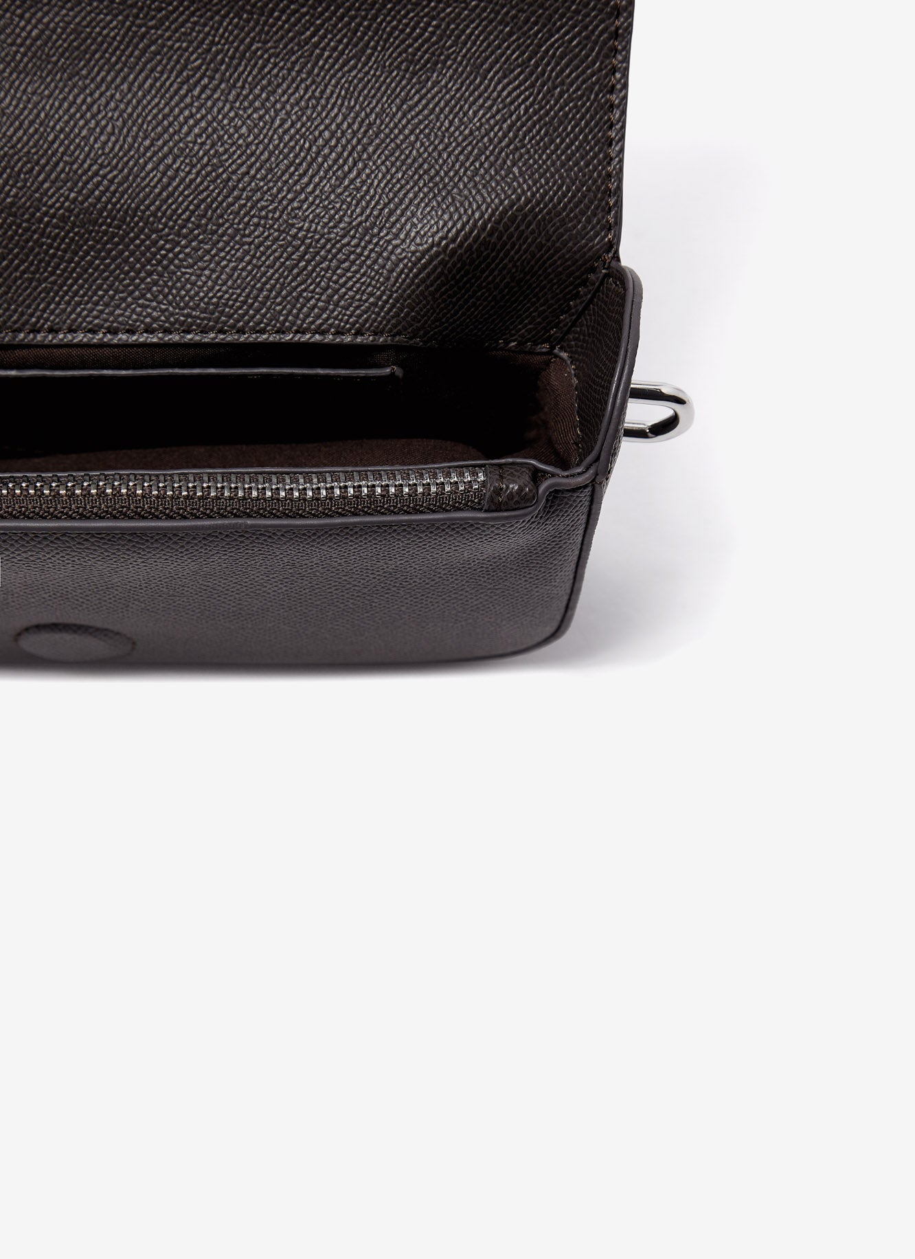 Grey Vegan Saffiano Crossbody Bag