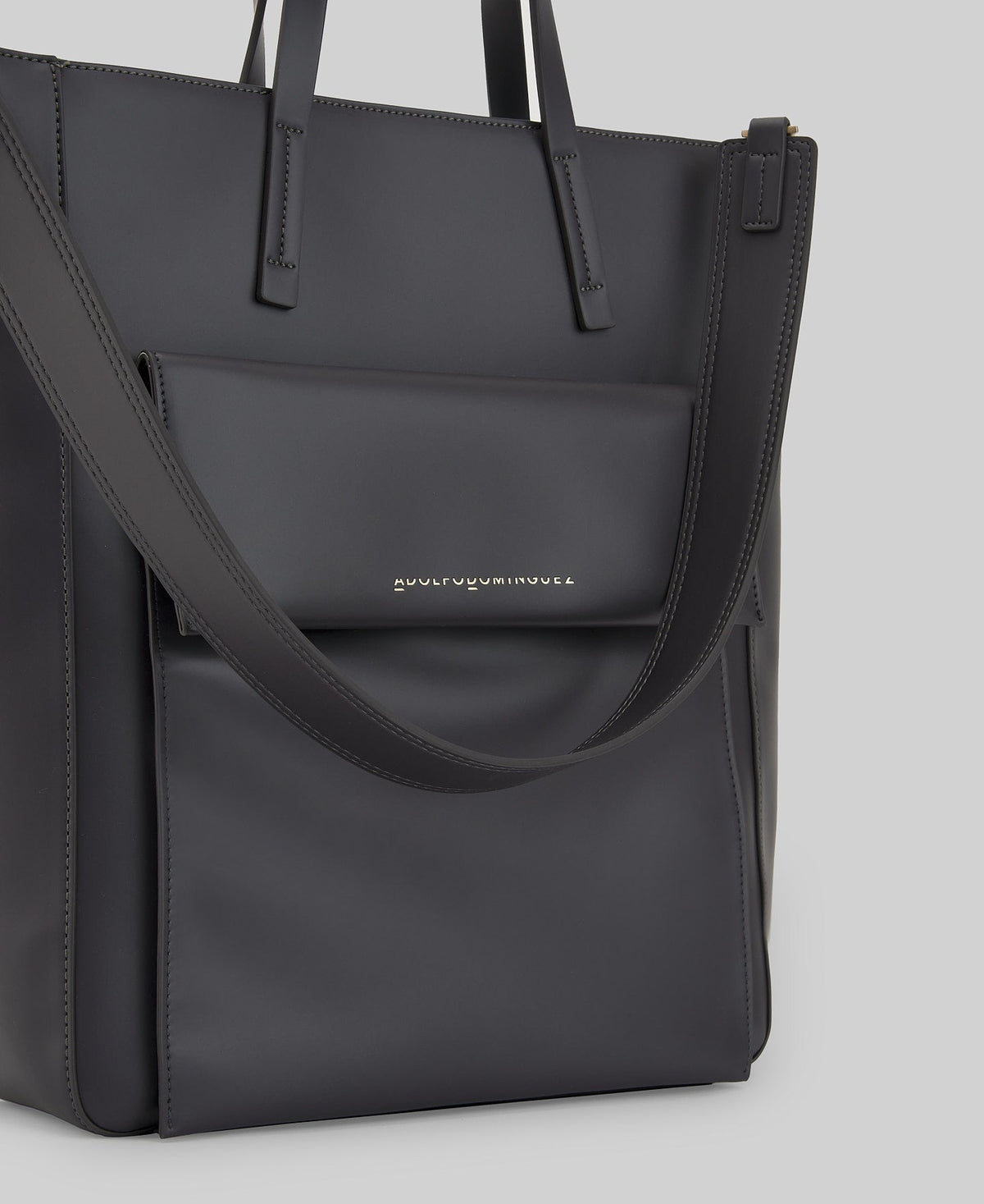 Large recycled polyester shopper woman in grey/black