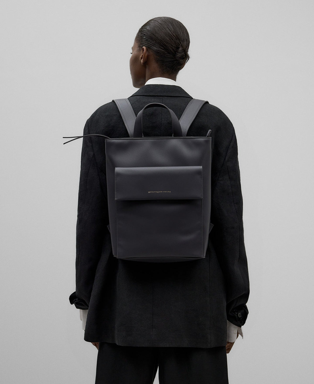 Large recycled polyester shopper woman in grey/black