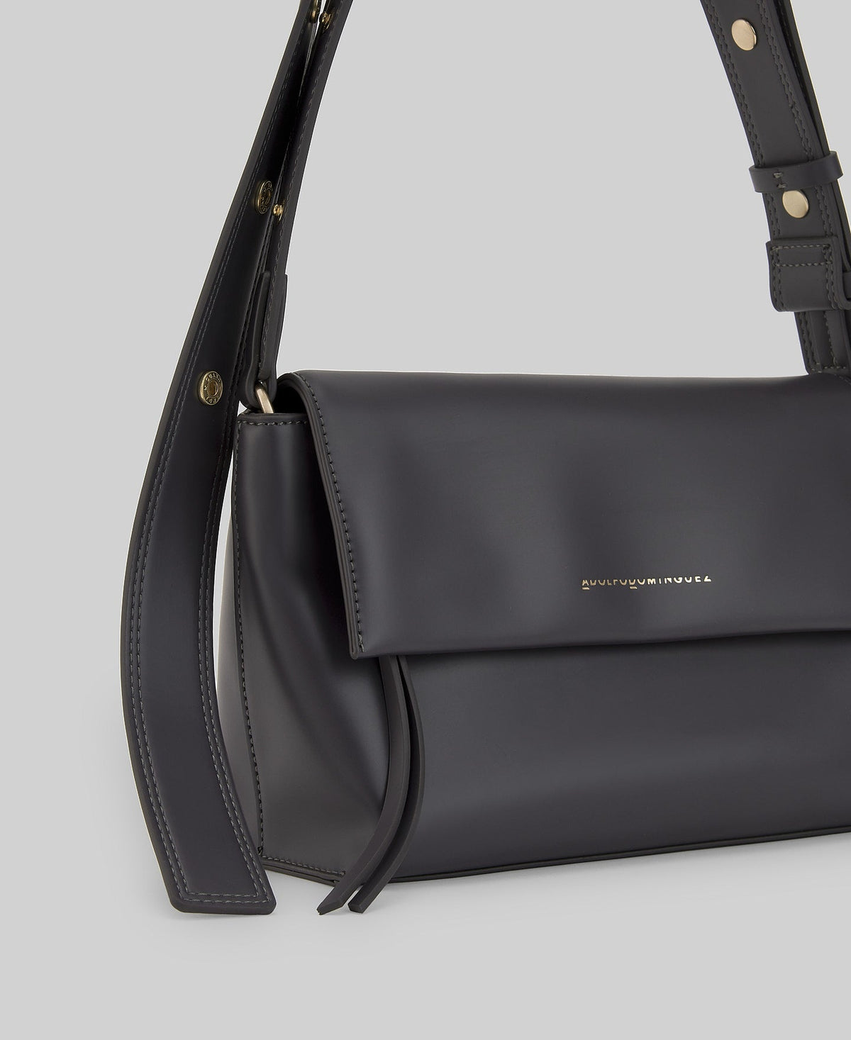 Recycled polyester shoulder bag woman in grey/black