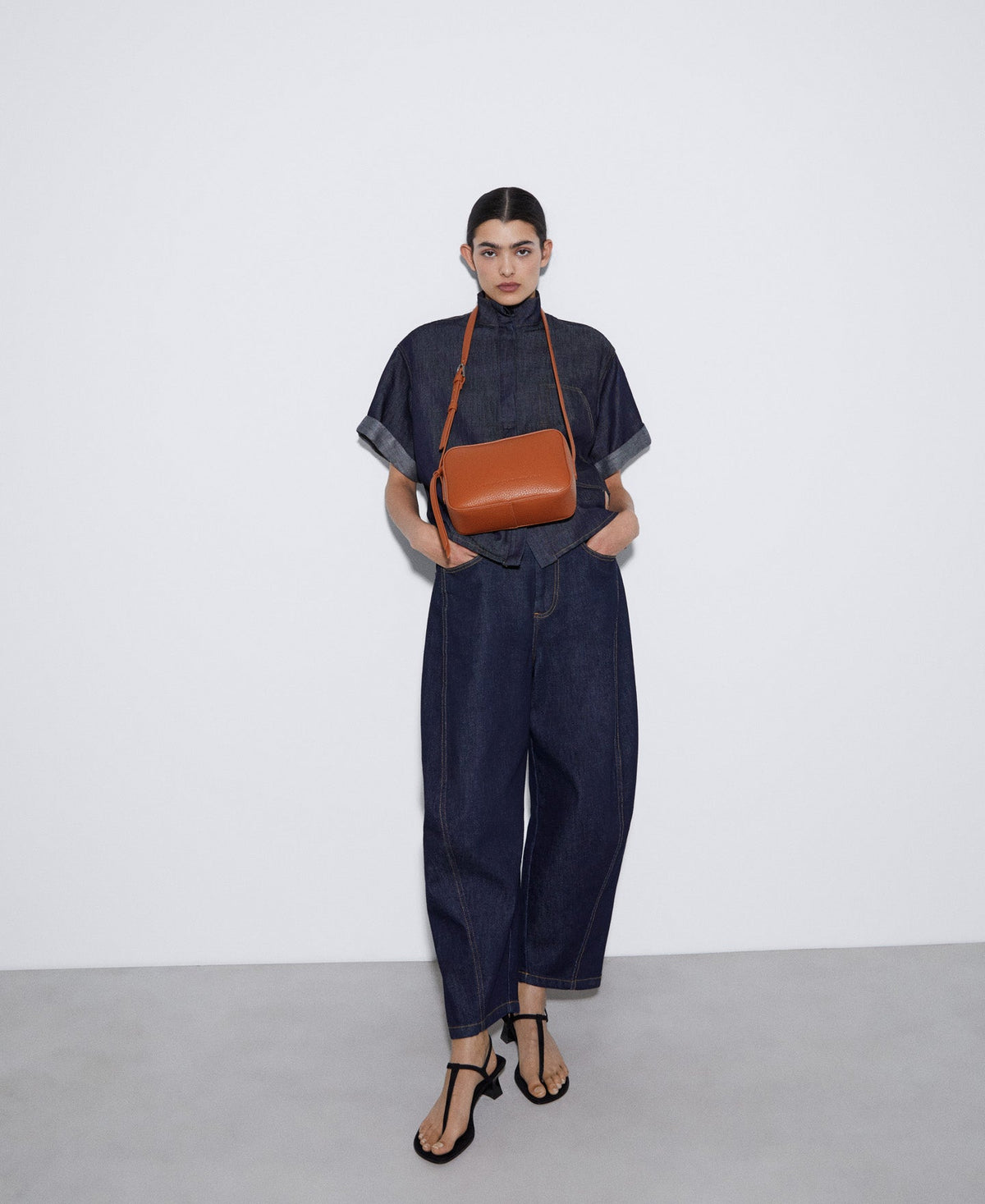 Buff Colour Recycled Material Shoulder Bag