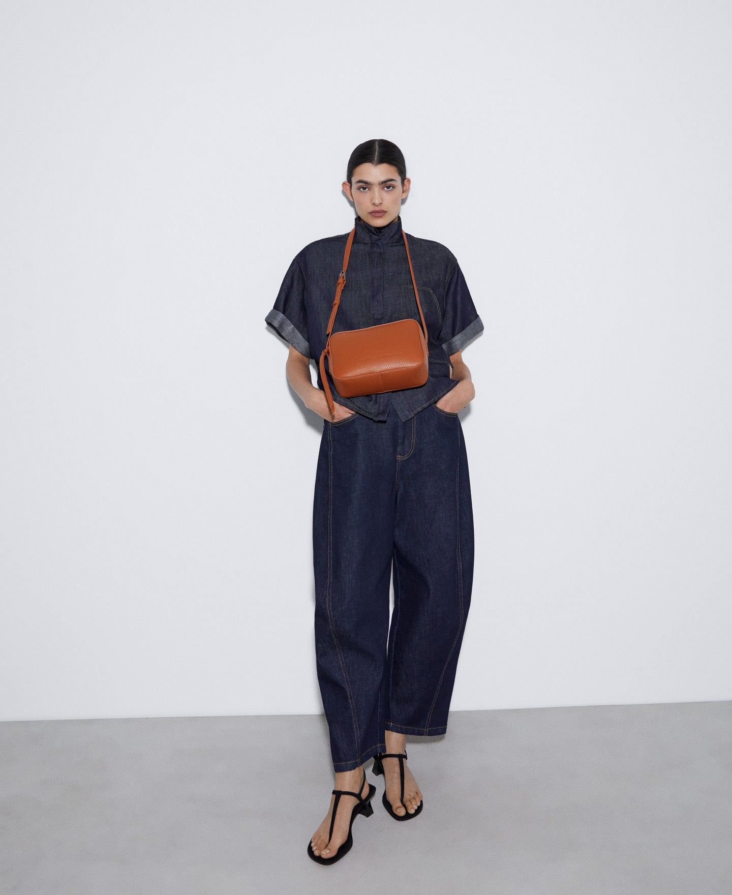 Buff Colour Recycled Material Shoulder Bag