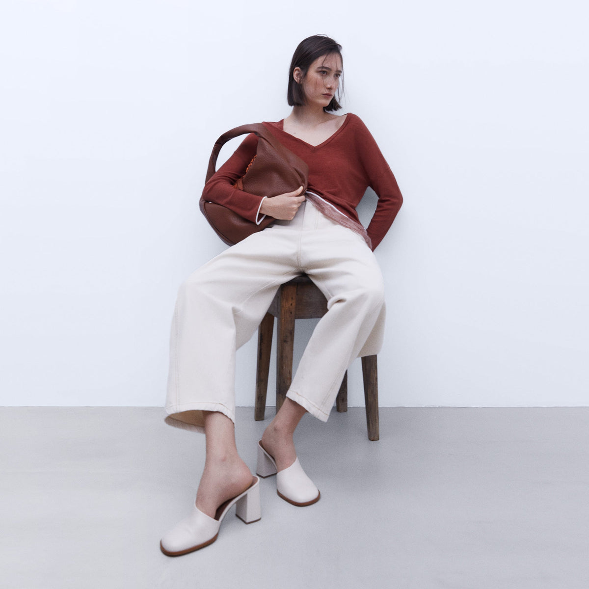 Luxury Brown Grain Hobo Bag