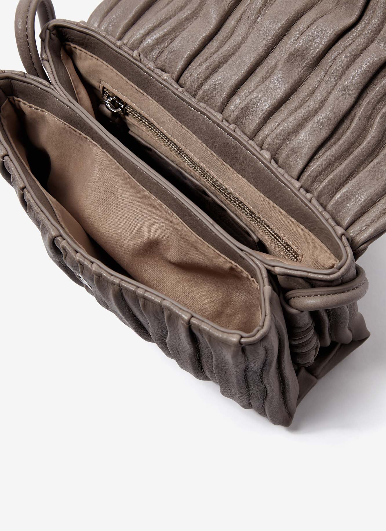 Taupe Small Wrinkle Crossbody Bag