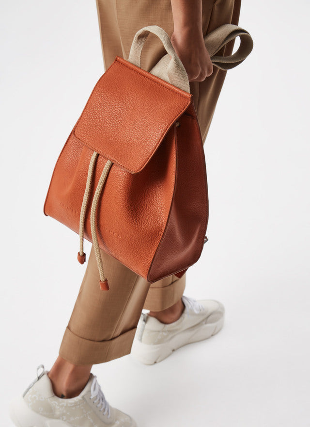 Orange Granulated Recycled material Backpack