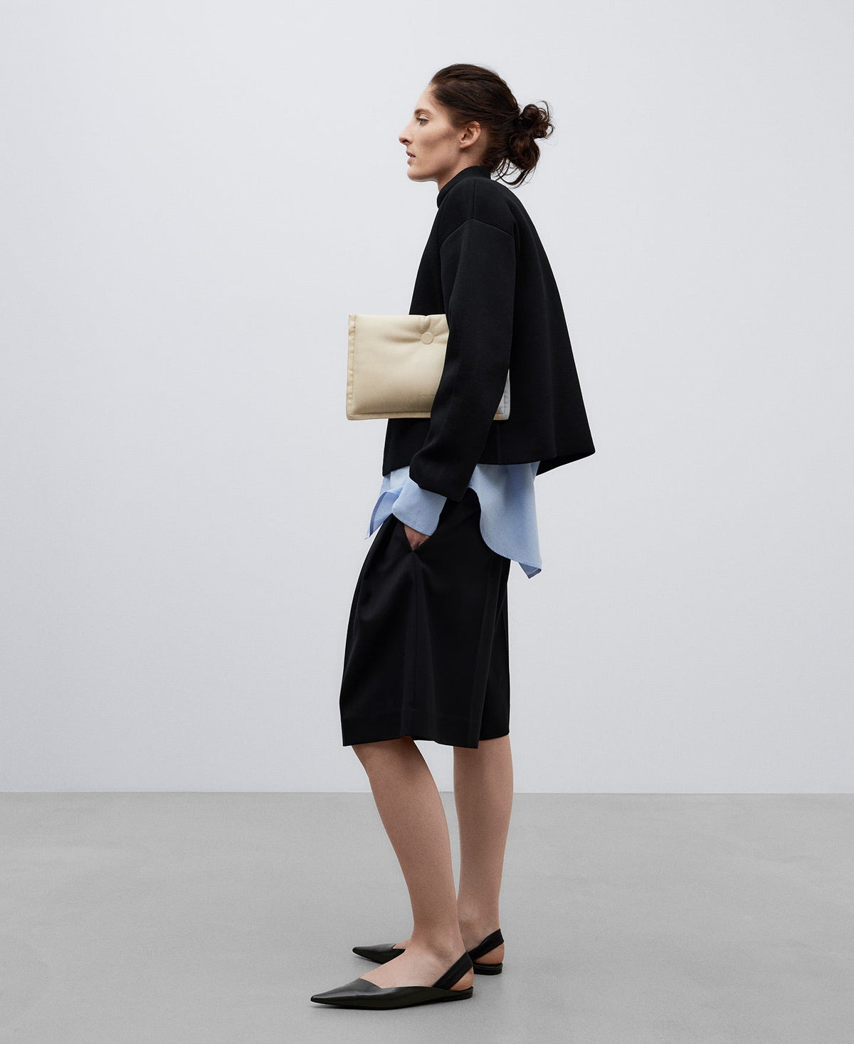 Light Cream Padded Clutch