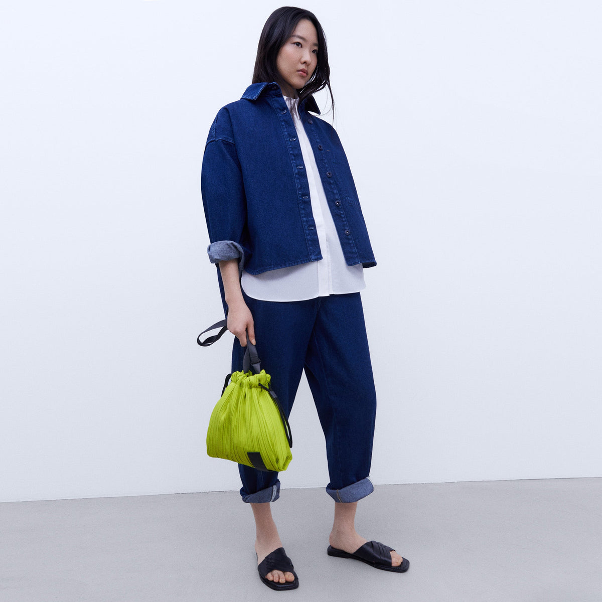 Pistachio Green Crinkle Small Shoulder Bag