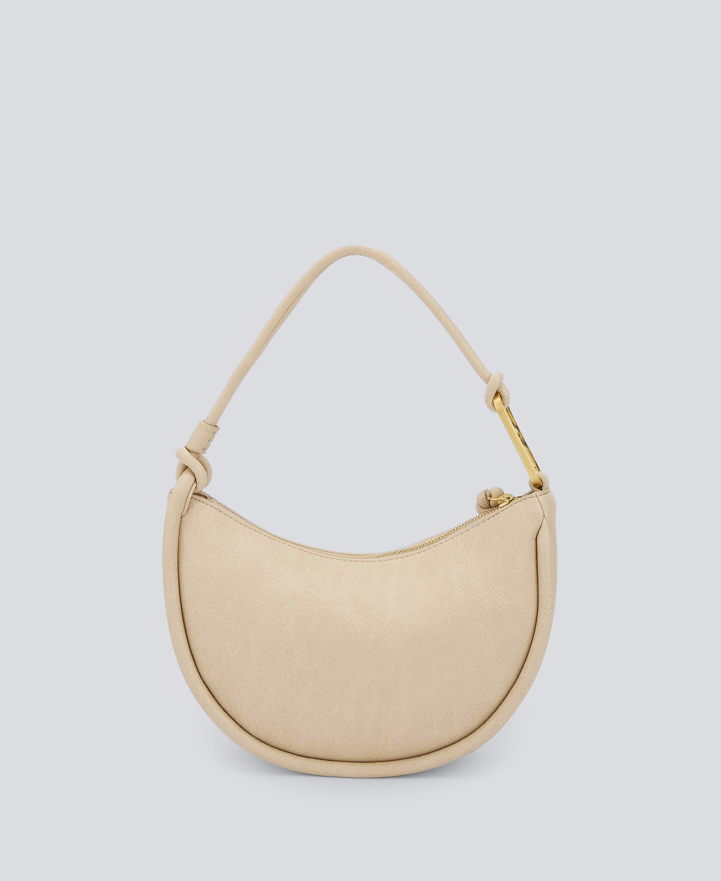 Light Cream Recycled Material Baguette Bag