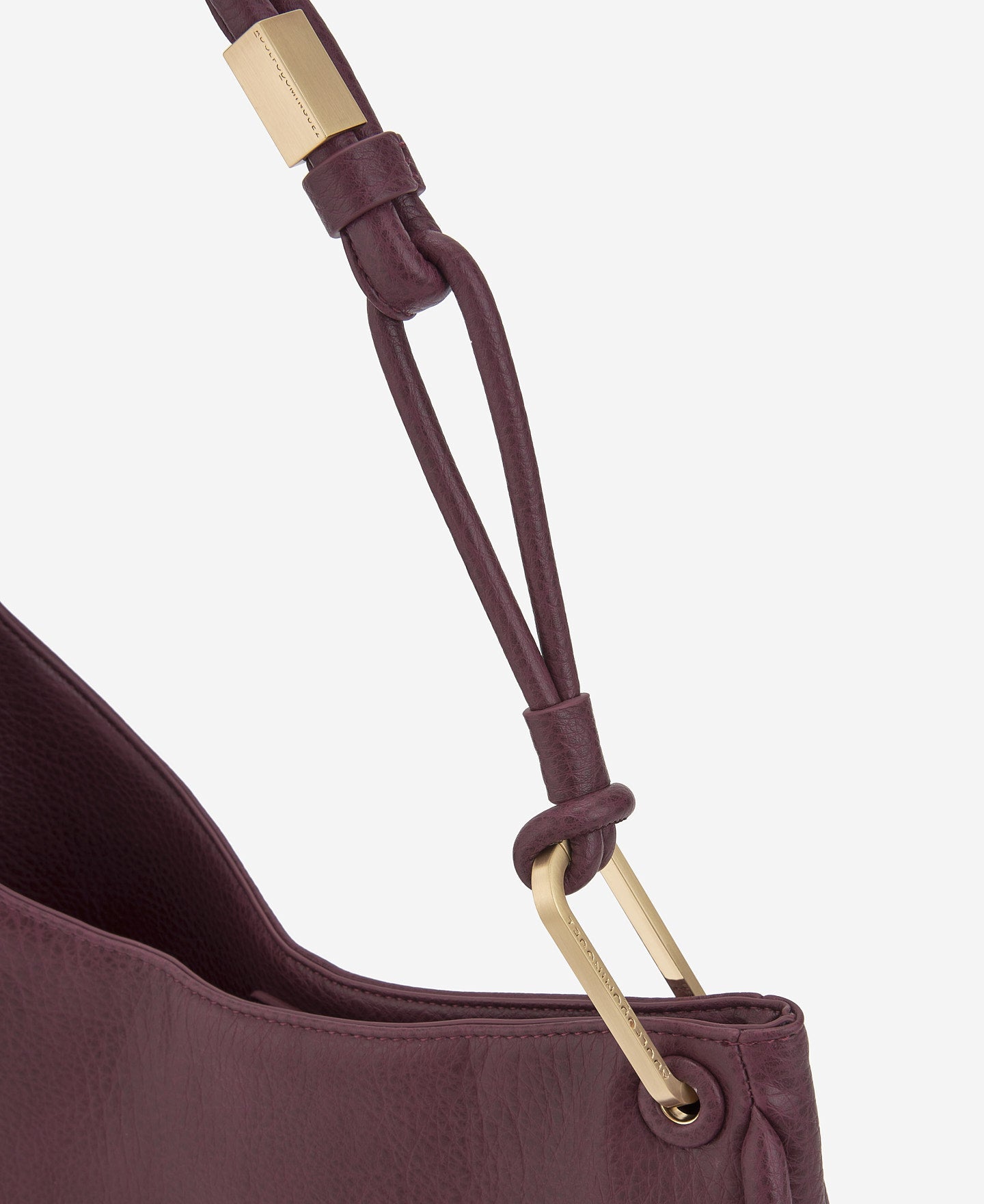 Maroon Recycled Material Hobo Bag For Women