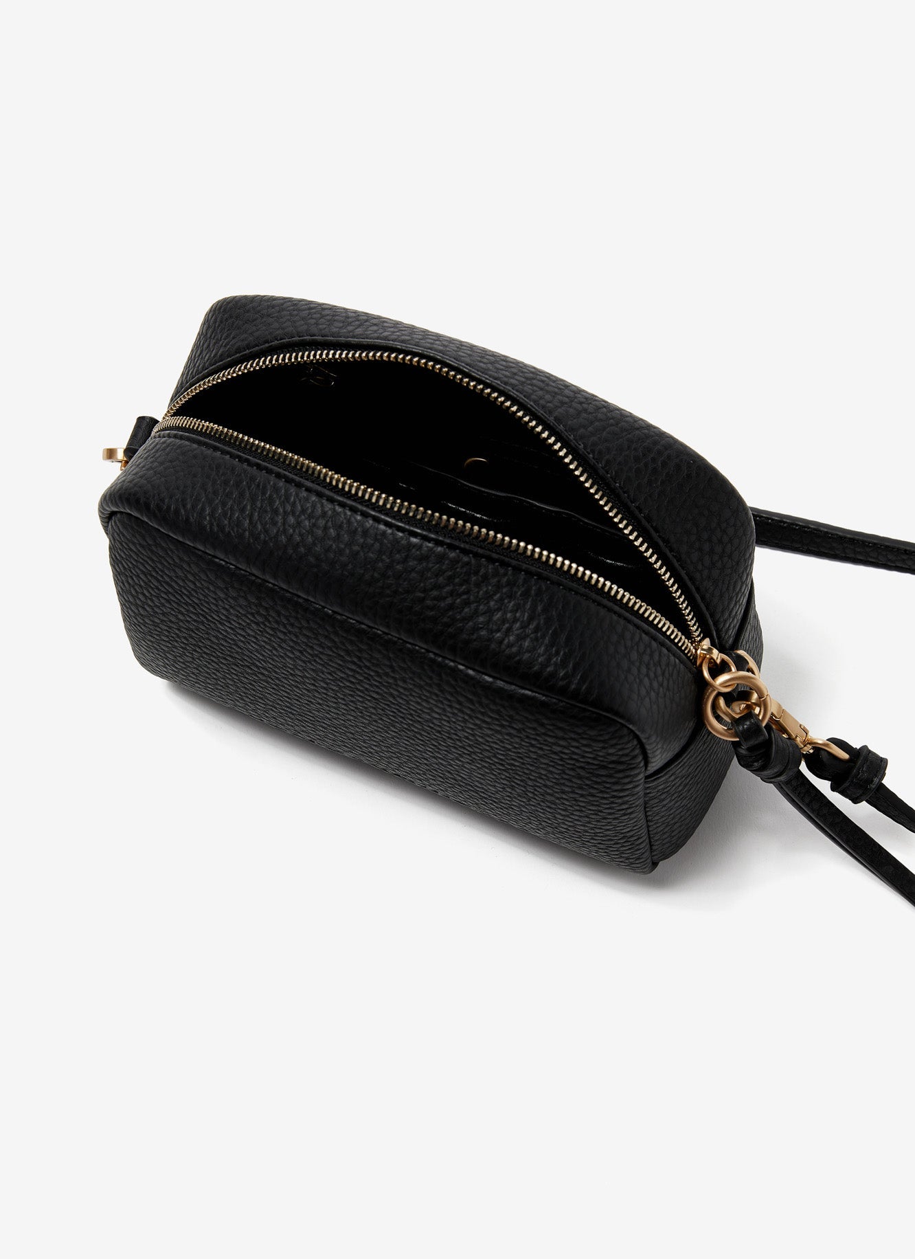 Black Granulated Squared Crossbody Bag