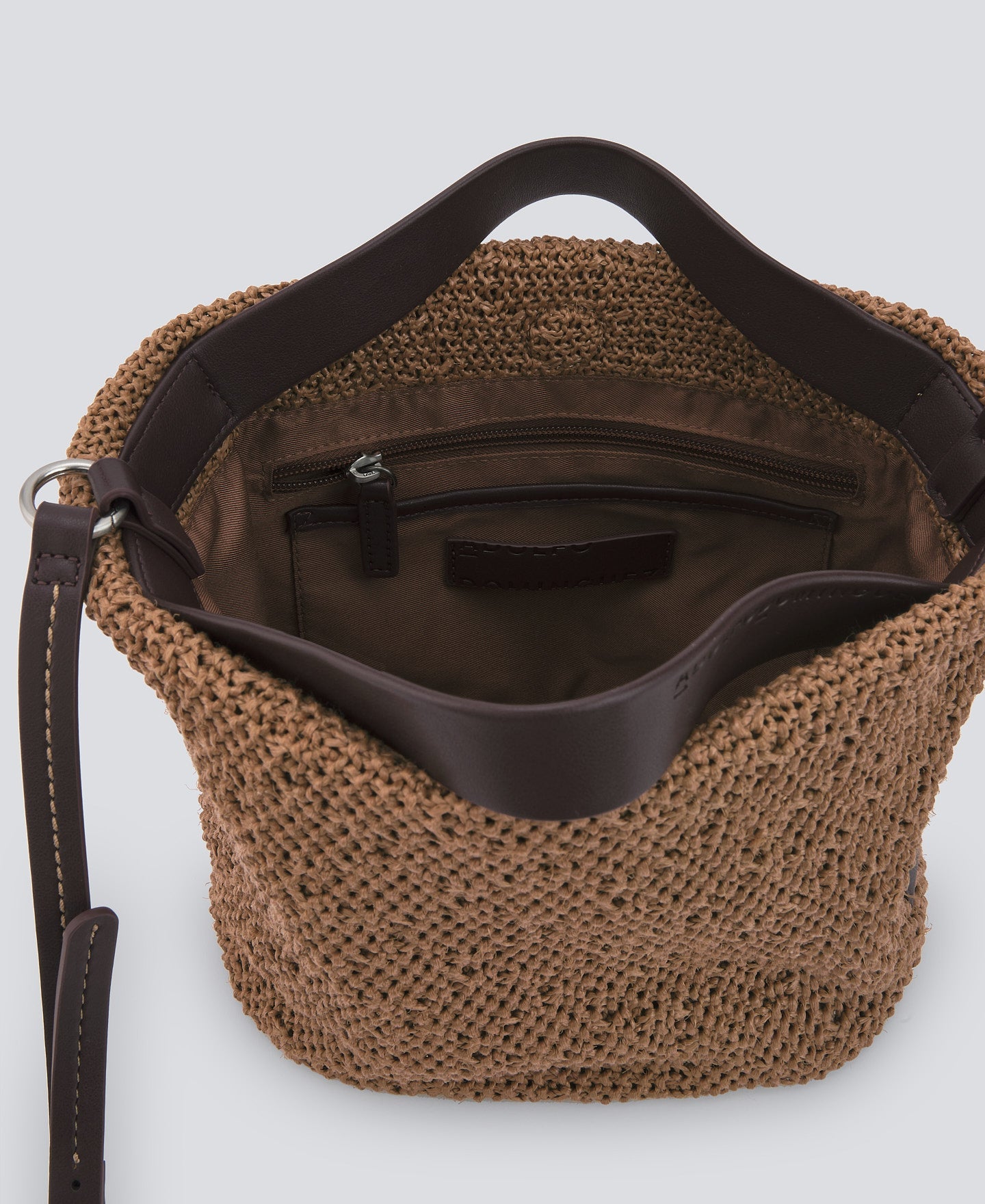 Tan Textured Braided Medium Bag