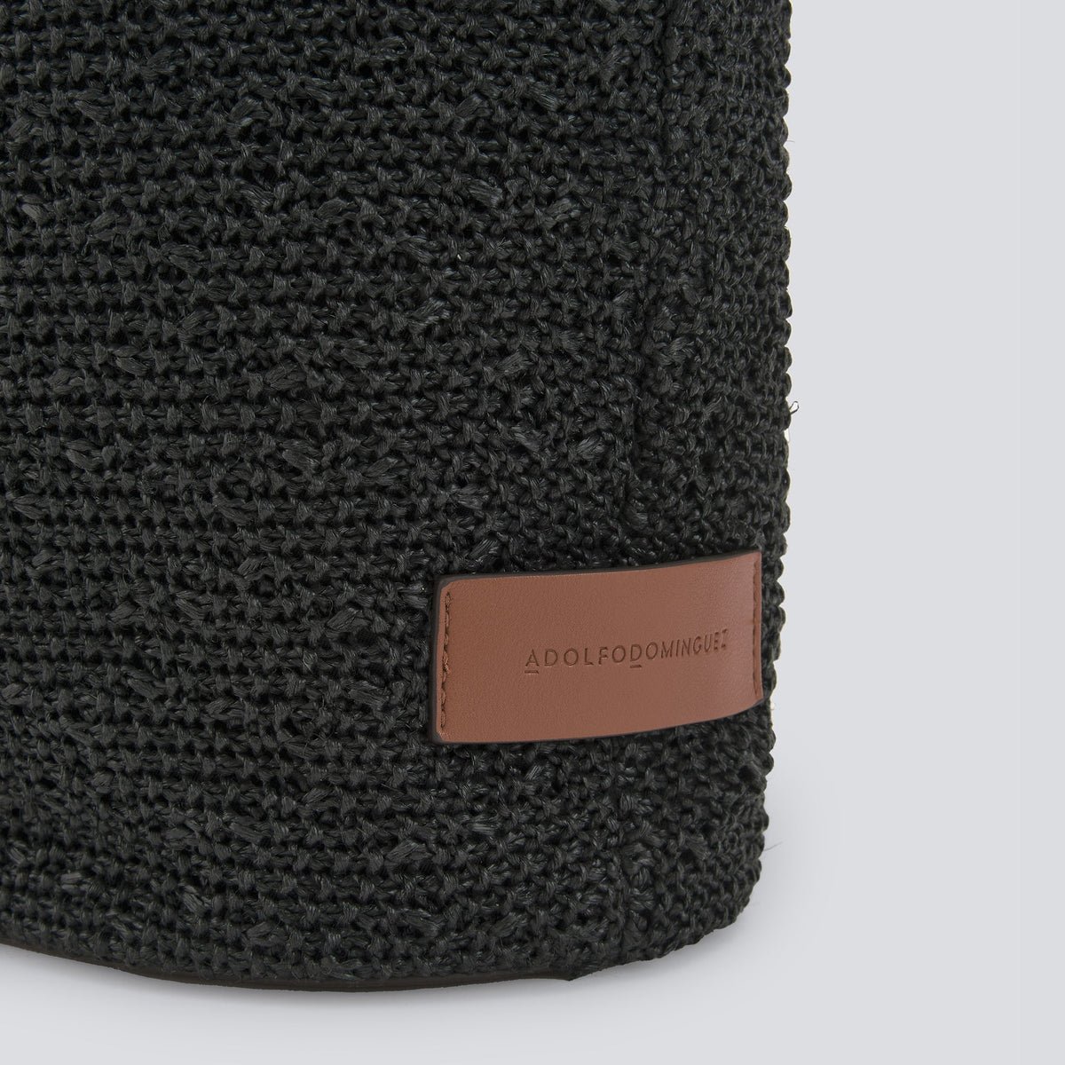 Black Textured Braided Medium Bag
