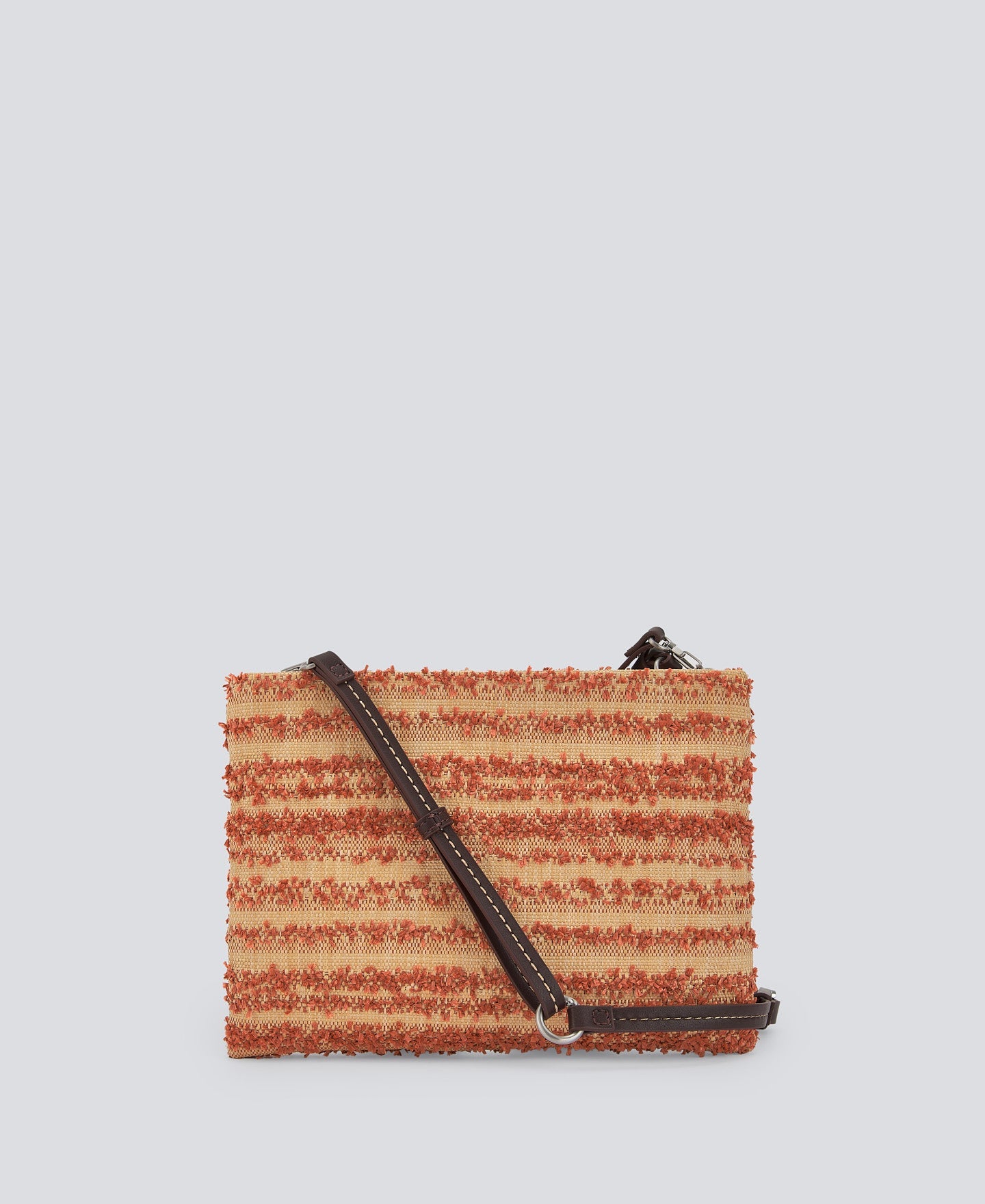 Orange Textured Braided Crossbody