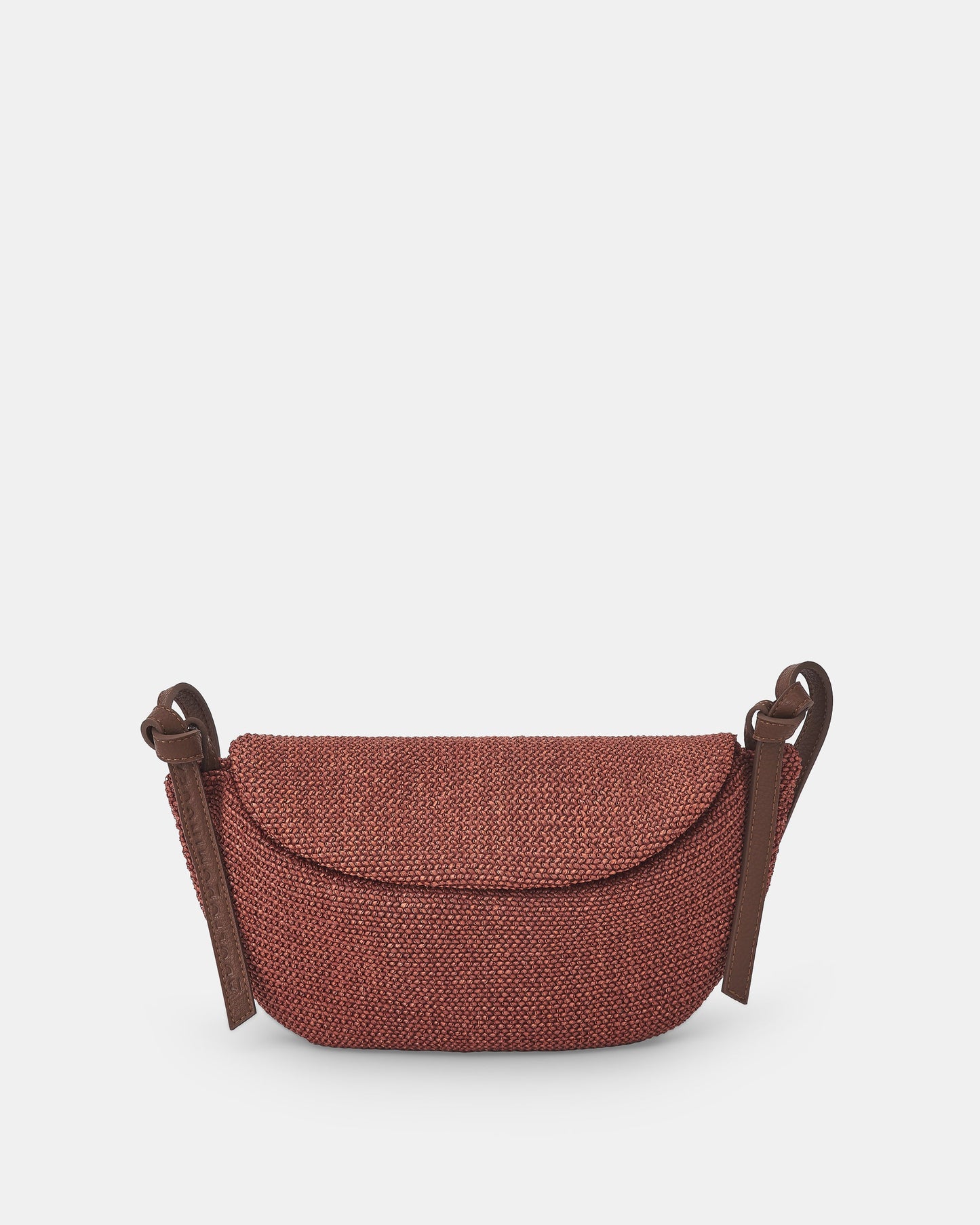 Dark Pink Coral Raffia Shoulder Bag