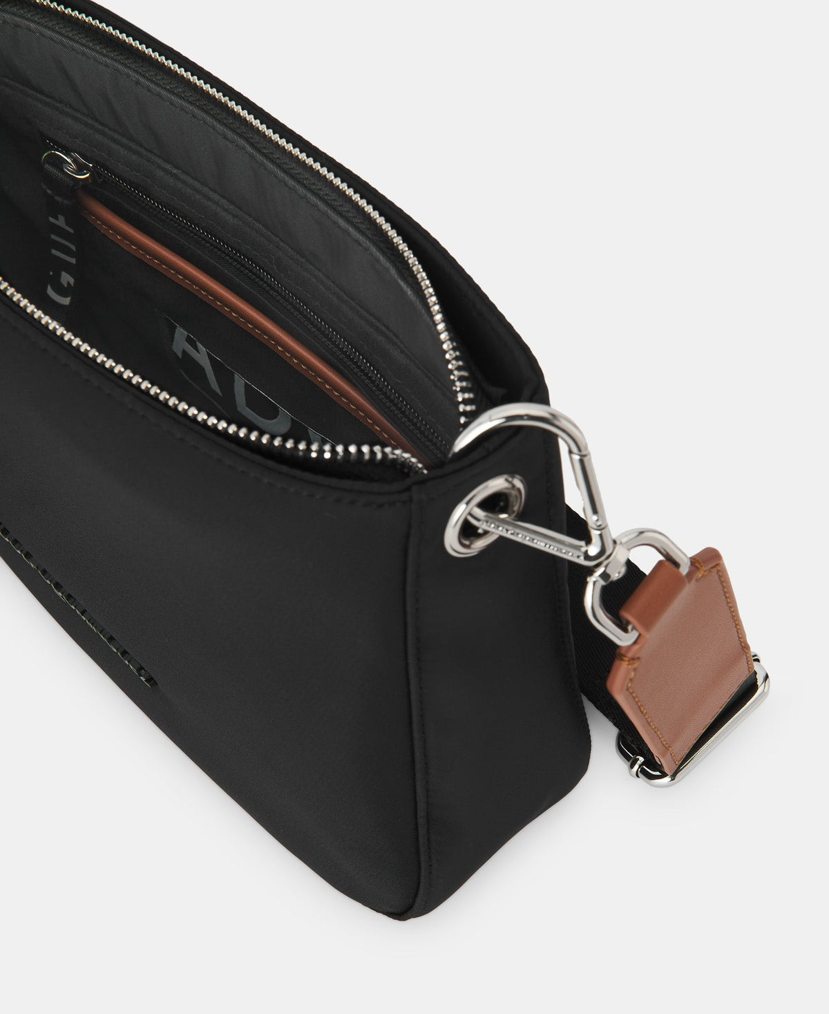 Black Black Nylon Crossbody Bag